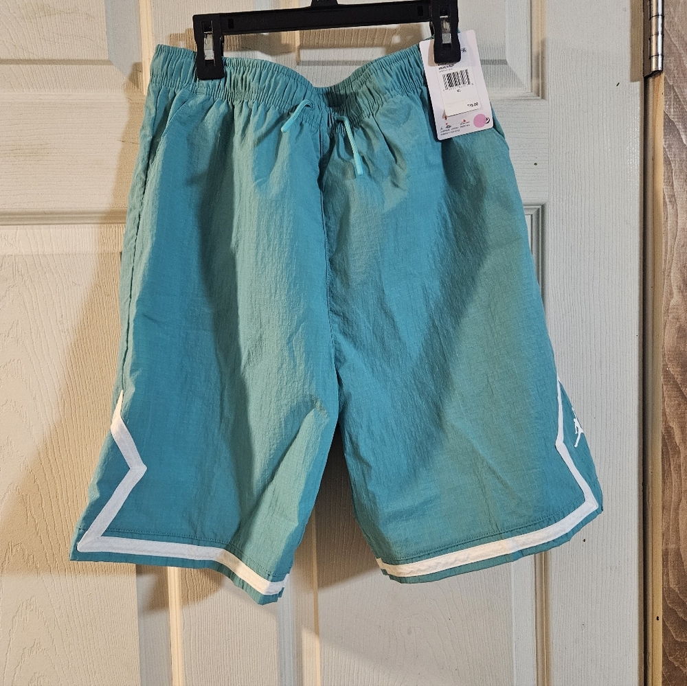 Jordan Boys’ Poolside Woven Diamond Shorts: TEAL: NEW WITH TAGS: SIZE XL